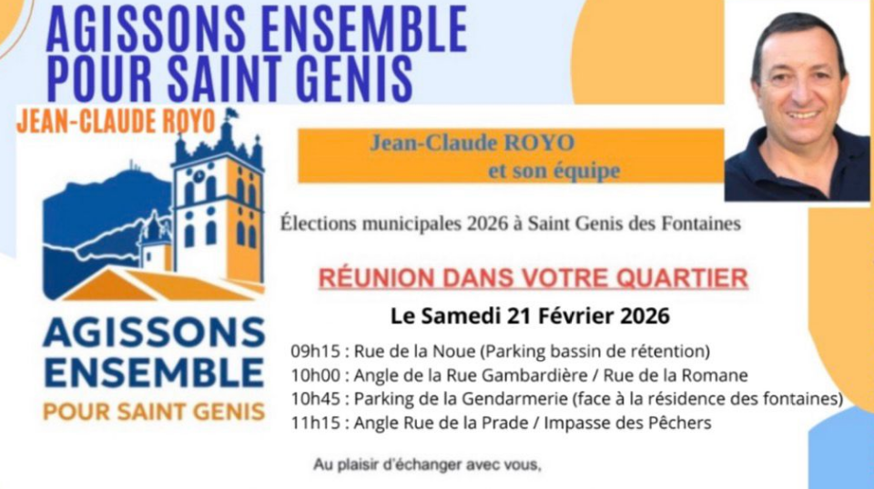 Réunion dans votre quartier le samedi 21 février 2026 image