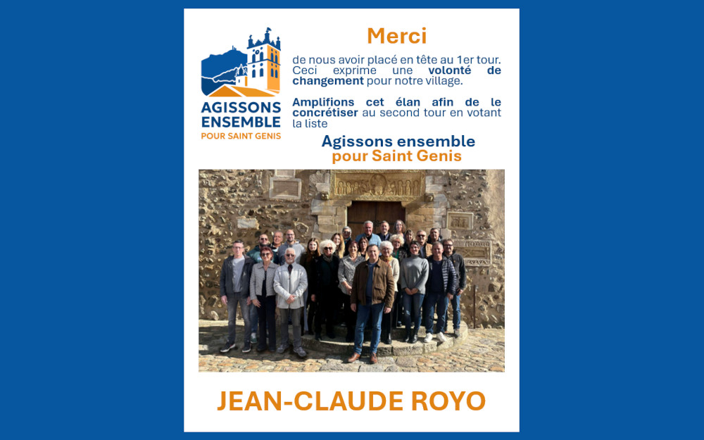 🙏🏻 MERCI ! Dimanche, avec 42,70 % des voix, vous avez placé notre liste en tête au premier tour de cette élection municipale.